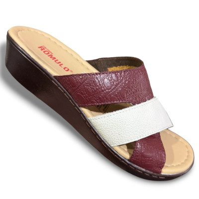 Romulo sandalia Cuero Burdeus Mujer Ref 5036